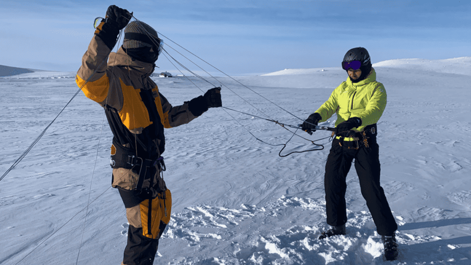 Snowkitingové kurzy v Norsku, nácvik