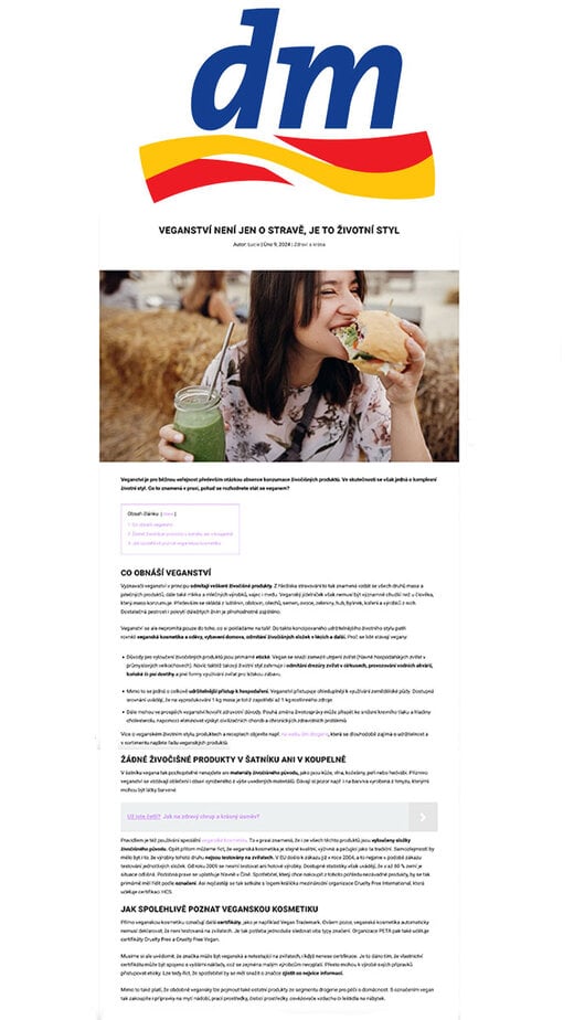 DM publikovalo článek na Trendymagazin.cz